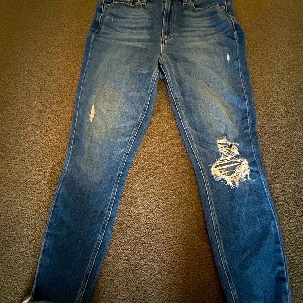PAIGE Light Wash Denim Ankle Skinny Jeans